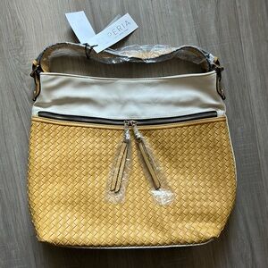 Yellow Woven Hobo Bag - Stylish Boho Chic Handbag for Women Vintage Colorblock